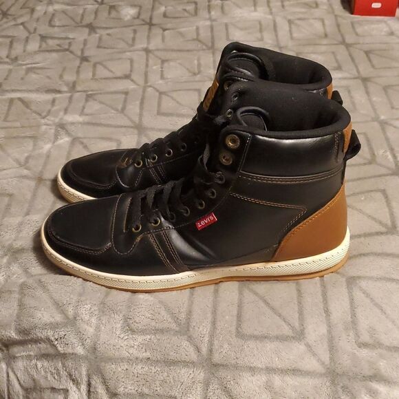 Levi's Stanton High-top Sneakers Black/Tan - Picture 3 of 11